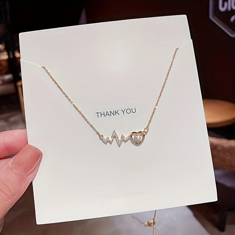 E-shop Modischer Herz-Anhänger Edelstahl Halskette Unisex Synthetischer Zirkon Choker Schmuck Geschenk