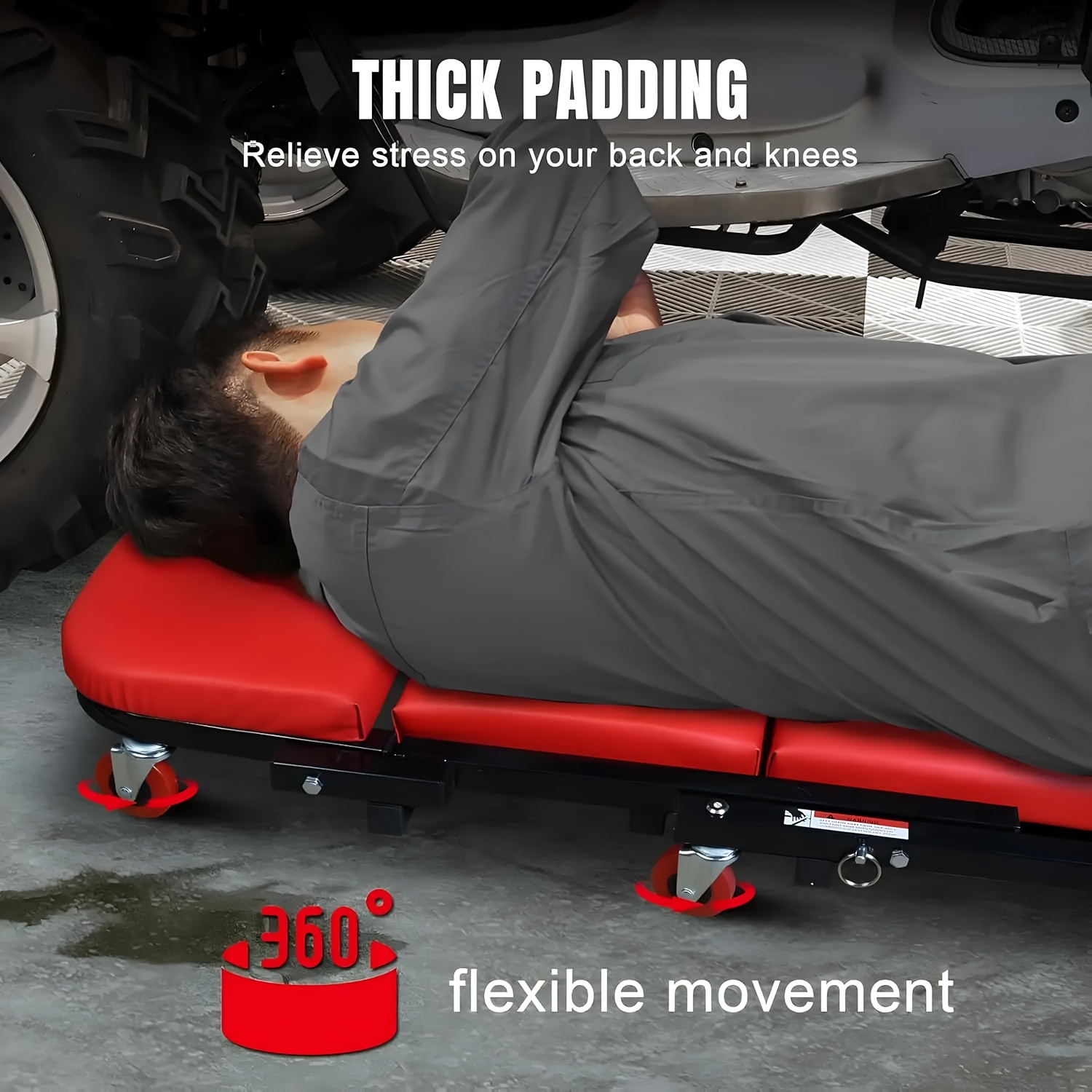 siège de travail extérieur robuste 3-en-1 pour bébé, 36 pouces, planche de réparation de voiture, banc   portable, maintenance de  , outil de   pour passionnés de réparation automobile Détails du produit 5