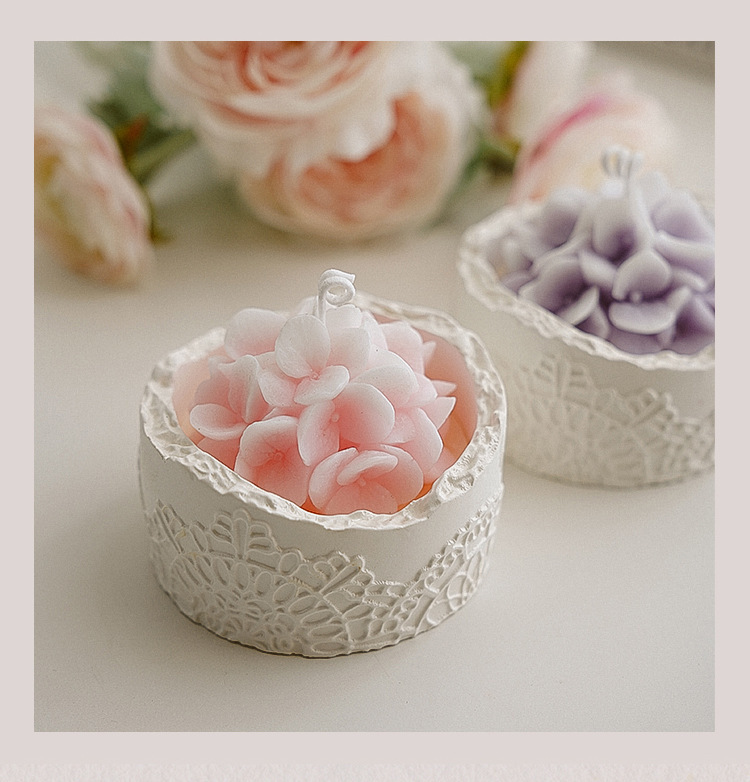 Candle in a Hydrangea Cup, Perfect for Women'S Day, Serves As a Fragrant Decorative Piece And Makes an Excellent Birthday Gift, Ideal for Celebrations And Gatherings
