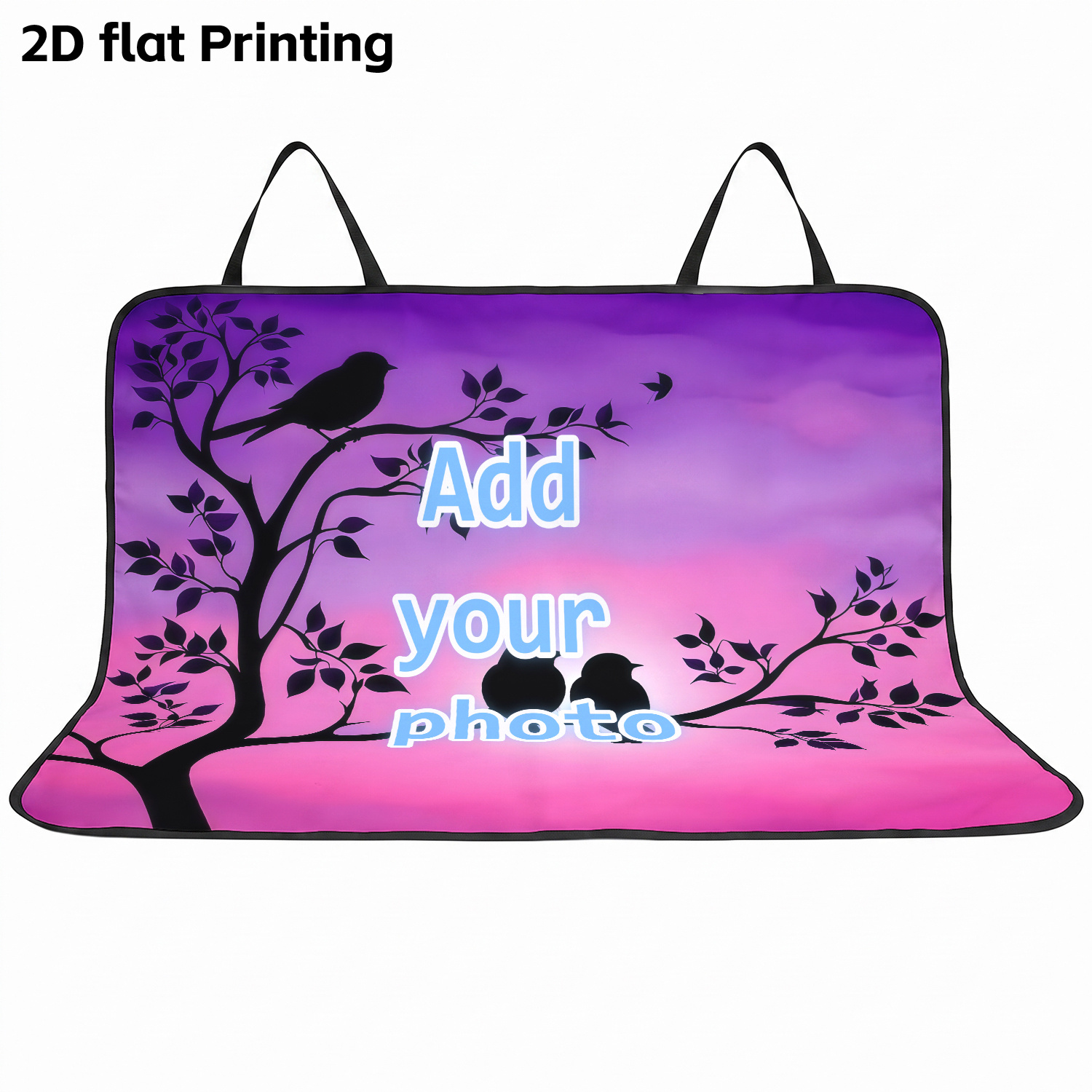 TEMU 2d Flat Customizable Car Rear Seat Cushion Cover, With Unique Personalized Car Seat Protection Cover Feature That Can Add Photos/logos, Perfect