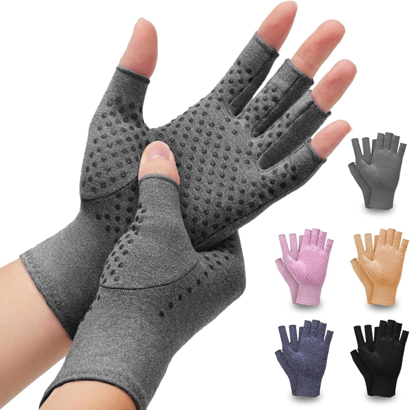 compression gloves with a fingerless design that are breathable and non slip intended to   discomfort   for   genders