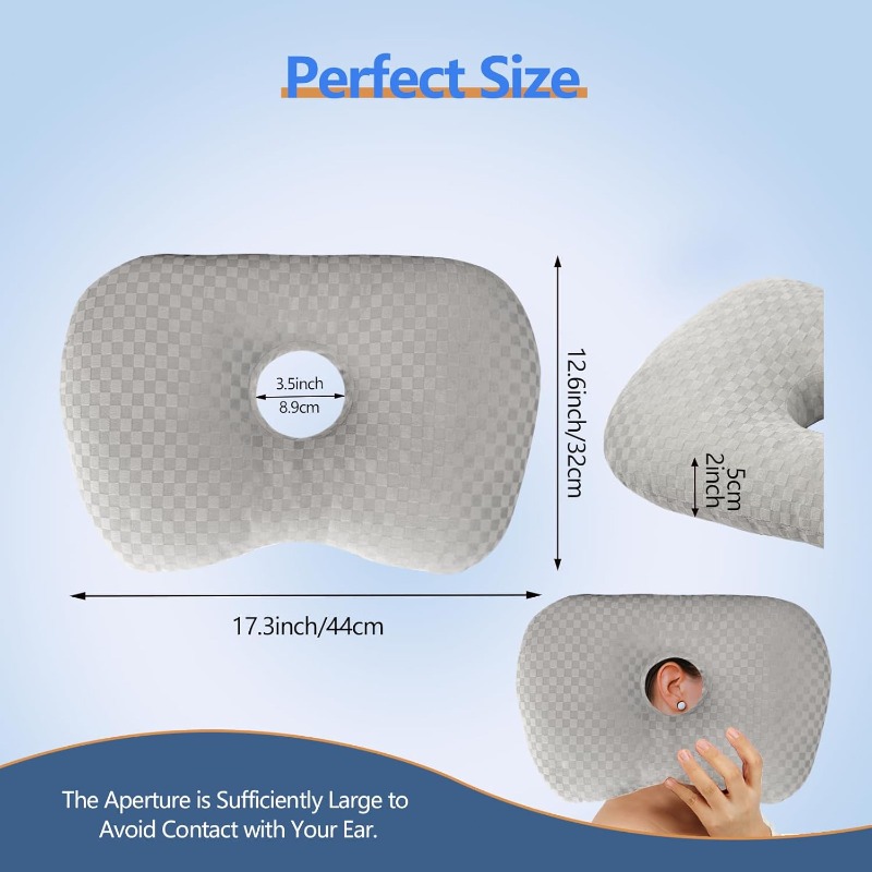 Ergonomic Curved 3.5-inch Aperture Pillow With Adjustable Height And Firmness, Breathable Sleep Pillow, Great For Side Sleepers, Neck Support & Comfortable Rest, Perfect Gift Option