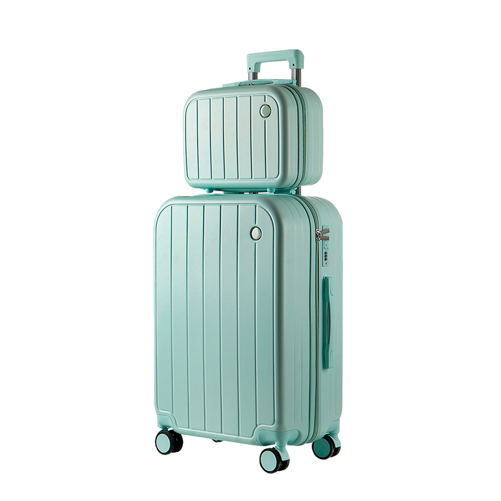 Luggage, Solid Color Trolley Case, Hand Case, Pc Material, 2pcs Set 14/20 Inch, Carry-on , Fitted With Smooth Wheels And Anti-theft Lock, Sturdy Hard Shell, For Business Travel