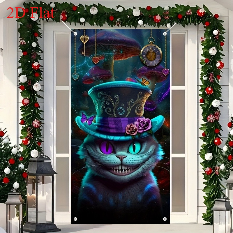 TEMU 2d Flat, 2d Flat - 2d Door Banner 2d Flat, 2d Flat - 2d Door Banner A Flat 2d Door Banner, Featuring Halloween And Christmas Designs, With A