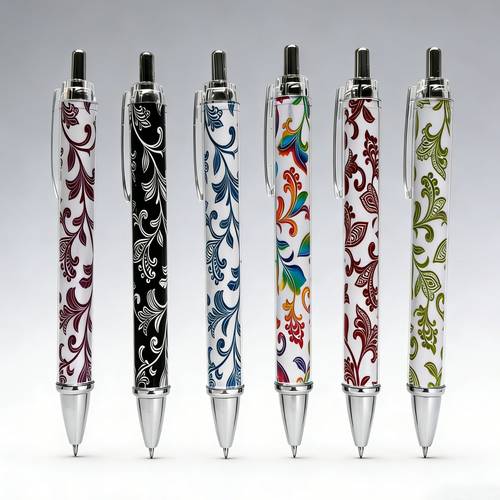 6pcs floral print retractable ballpoint pens black ink smooth writing pens cute decorative neutral pens for women ideal gifts for mothers day valentines day blue and white porcelain design