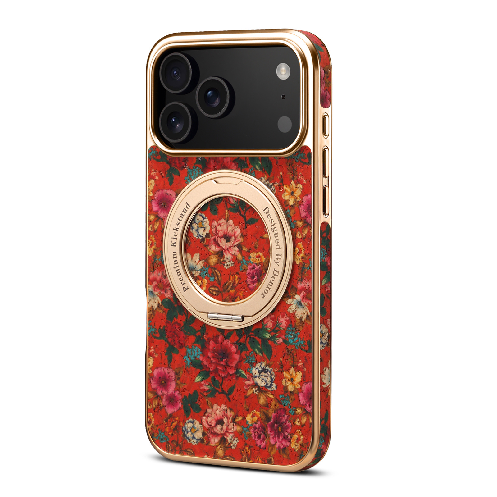 TEMU Phone Case - Floral Case Suitable For Iphone 17 Pro Max, Featuring A Ring Stand For Iphone 17 Air, Unique And Creative Protective Cover For