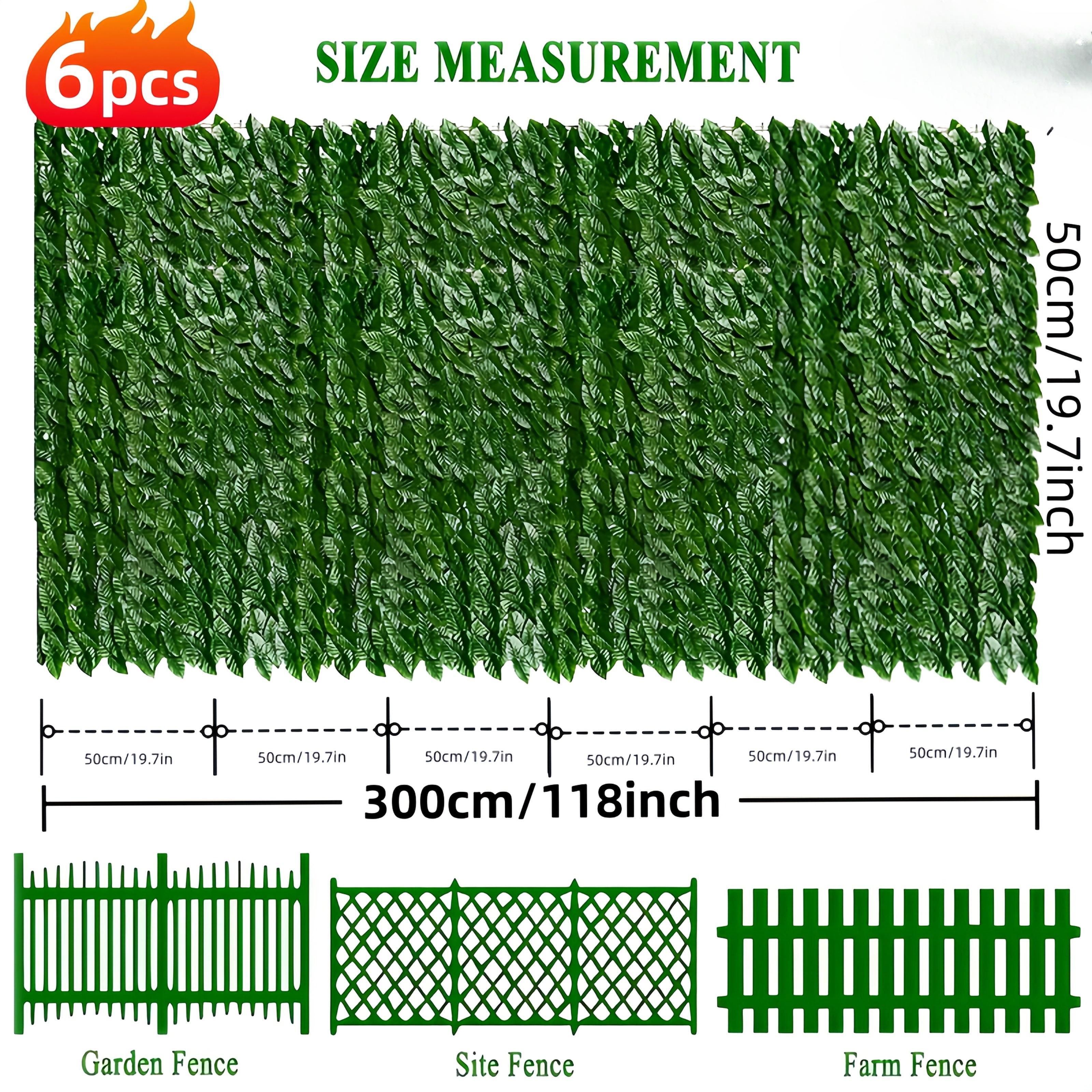 6pcs Artificial Ivy Fence Decor - 3.0m X 50.04cm Premium Plant Design | Uv-resistant Expandable Privacy Screen, | Suitable For Balcony, Garden, Patio Or Backyard Indoor/outdoor Use |