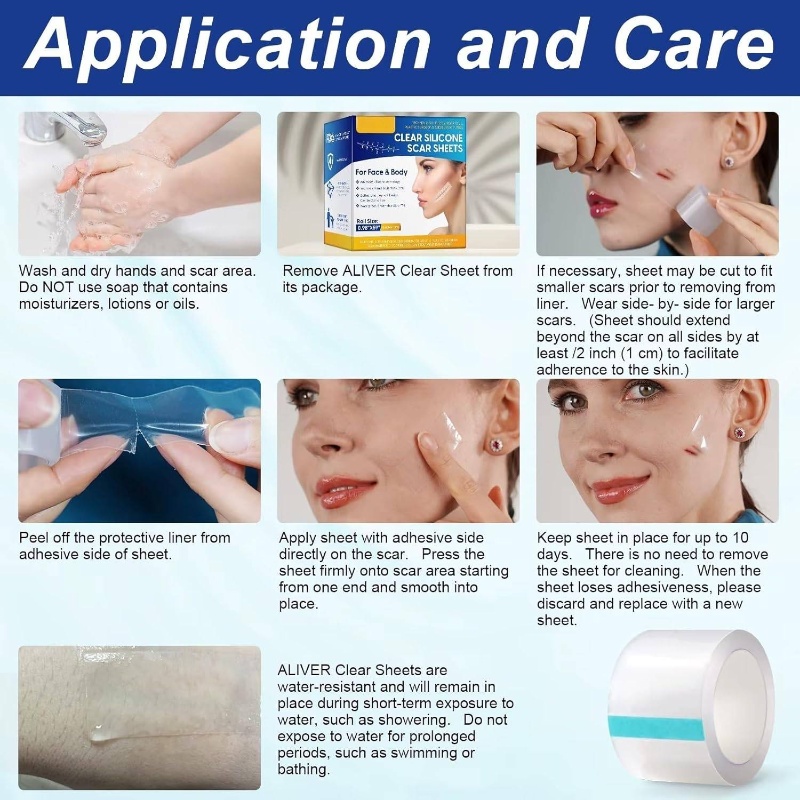Transparent Patch Tape Reusable, Waterproof, Breathable Strips Lightens and Removes Scratches Old and New Scars 2, 5cm*150cm