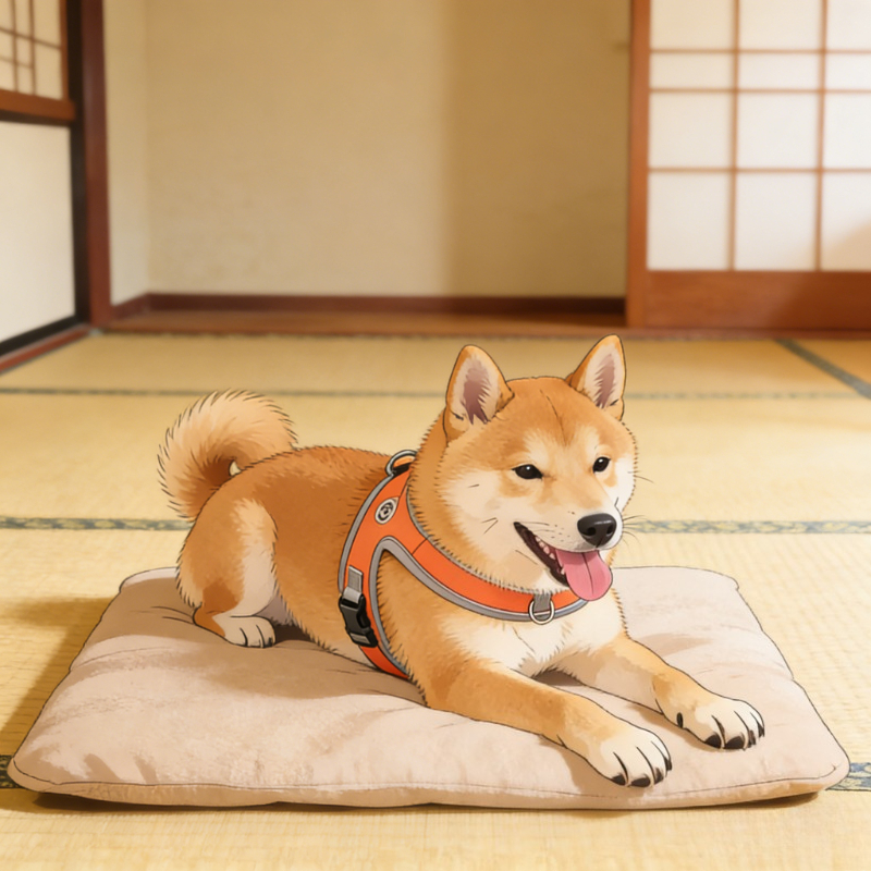 TEMU 【商品名】通気性抜群、引っ張り防止ドッグストラップ付きタンクトップ（ハンドル付き） - 軽量、反射材付き、調節可能なペット用ハーネス。小型犬・中型犬・猫に最適。ブルー/グレー/。漫画デザイン。洗濯機で洗えるポリエステル繊維。ペット用ウォーキングギア