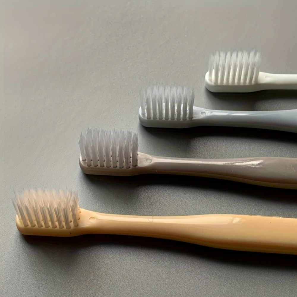 4pcs Macaron Japanese Toothbrush Set for Adults with Soft Bristles