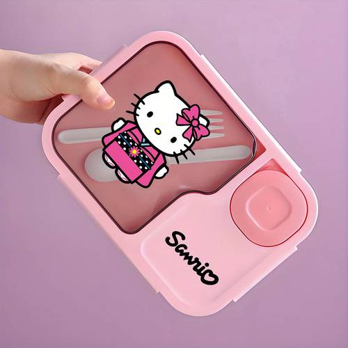 item picture 3 section insulated lunch box suitable for portable meal container with plastic copper rectangular sealed food carrier for back to school essential