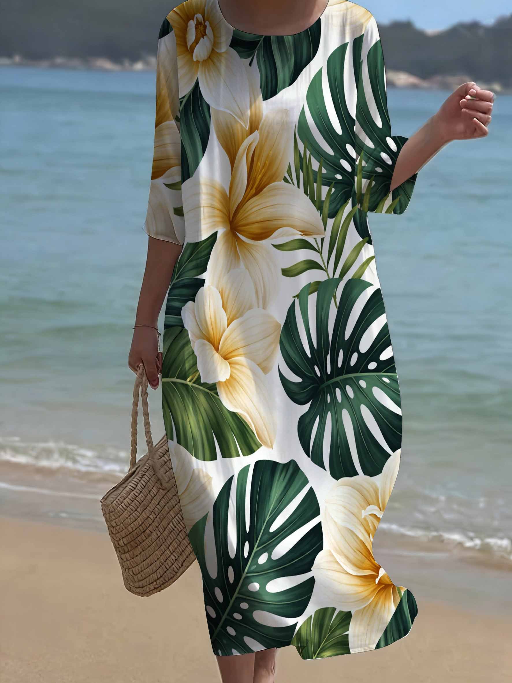 chinese dress ladies Orchid Blast Red Cotton Hawaiian Dress with Floral Design – Lavahut