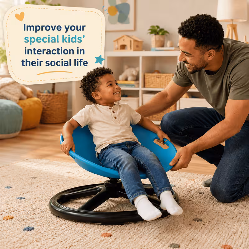 spinning sensory chair outdoor athletics red blue durable plastic and metal materials suitable for and adhd patients enhances coordination and attention Product details 3
