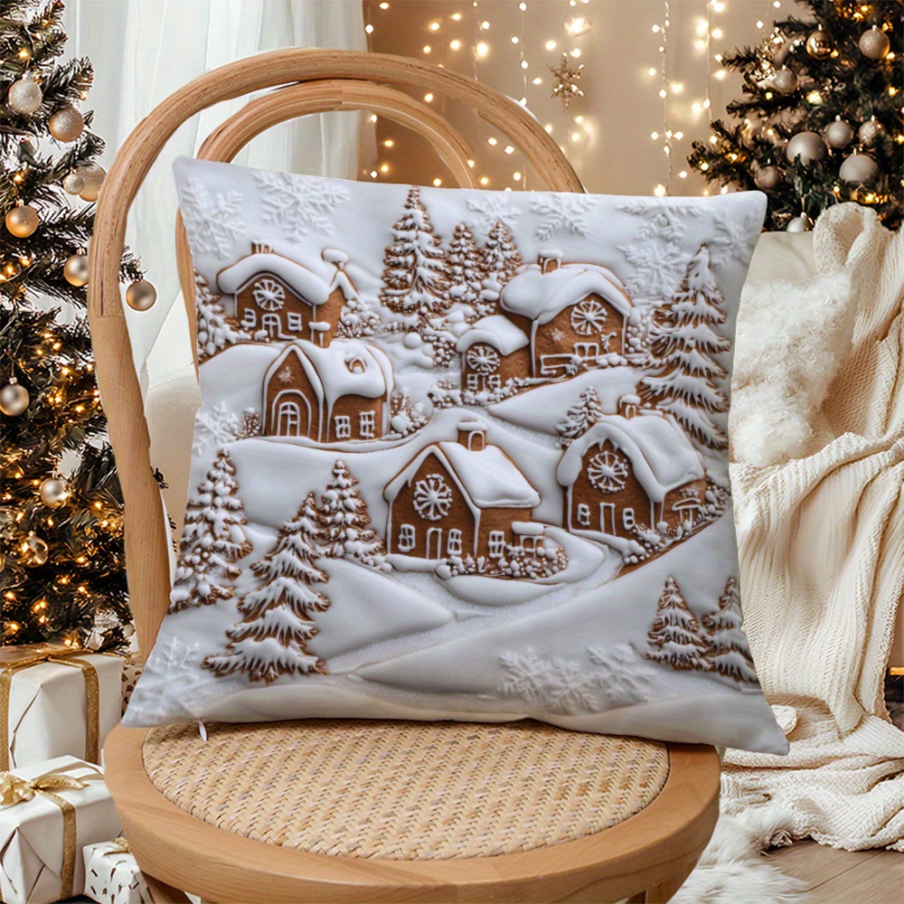 

Contemporary 3d - 1pc, Knit , , , Washable, Cushion For Sofa, Bed, Car, & Christmas Decor ( Not Included)