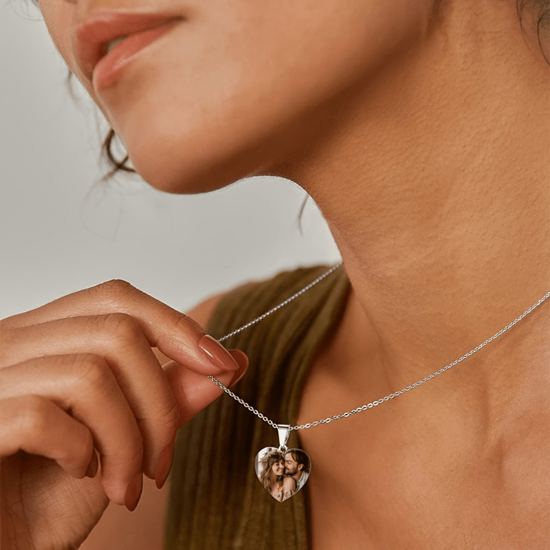 Personalized Custom Colored Photo Necklace — Meaningful Gift