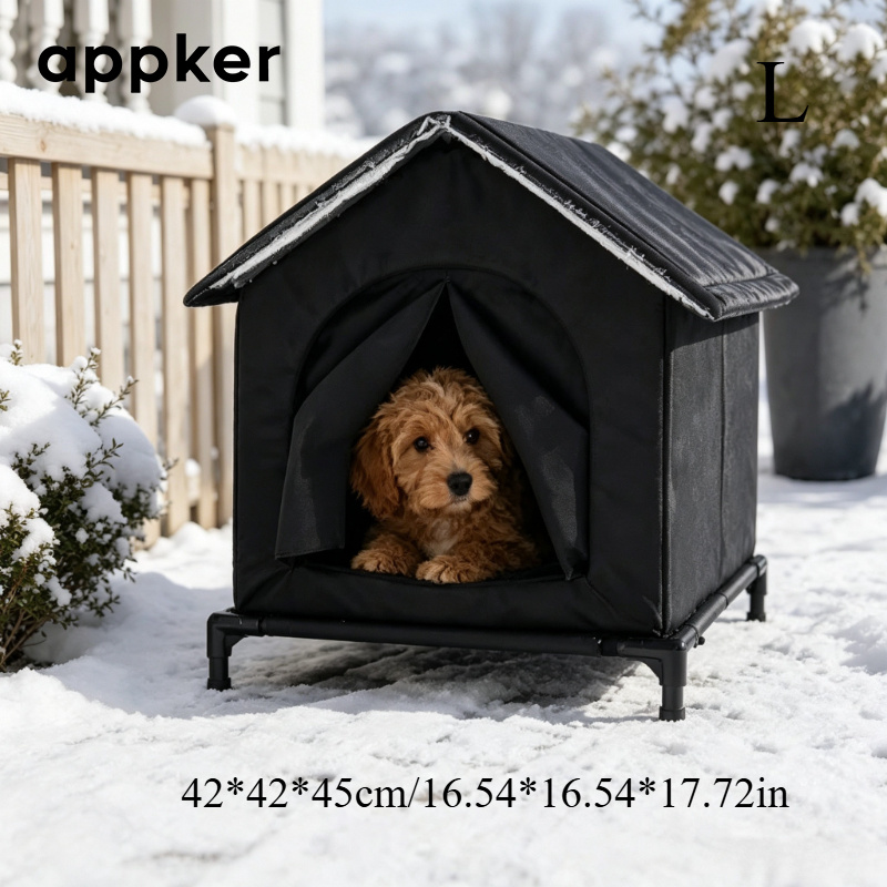 TEMU Appker Niche surélevée pour chat avec support, abri pliable extérieur intérieur résistant aux intempéries, parfait pour une utilisation en toute