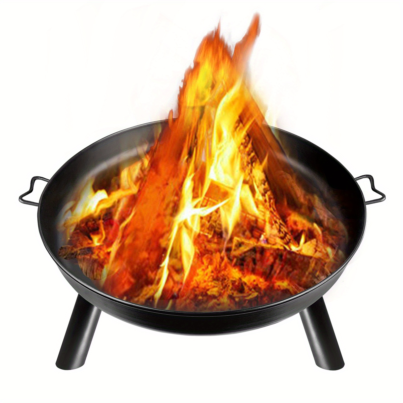 TEMU Φ80cm (31. 5 Inch) Fire Bowl Patio Bbq Fire Basket Dish Bottom Party Fire Fireplace – Large Fire Pit Basket For Camping, Patio, Garden, And