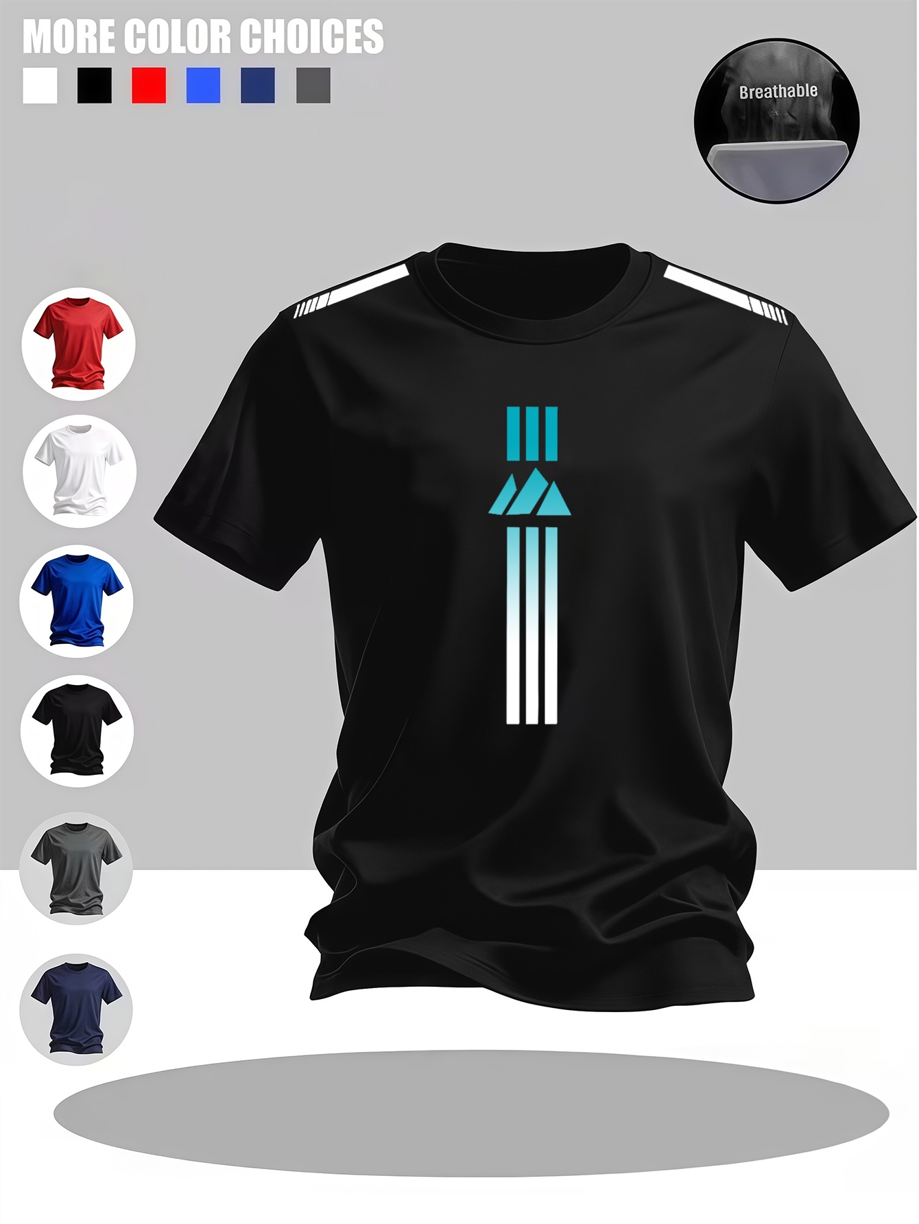 t-shirt décontracté à col rond pour homme avec imprimé, t-shirt avec logo  , lavable et non déformable, associé à un pantalon de sport décontracté, confortable pour les jeux et le streaming à  , manches courtes faciles pour hommes, haut à manches courtes décontracté à forte utilisation 0