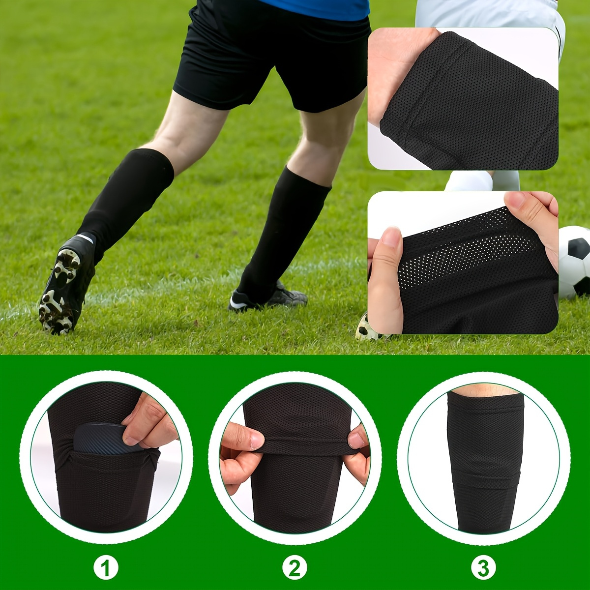 Set of 2 Breathab Shin Seves Designed for Soccer, Featuring a Durab New Sty Avaib in Sizes S, M, And These Extra Roomy Shin Socks Provide for Comfort And Are Ideafor Summer Camps And Agues