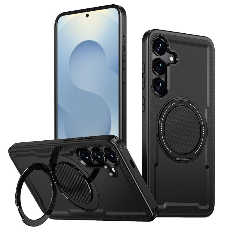 TEMU Phone Case - The Car-mounted Magnetic Ring Holder Case Is Compatible With , Suitable For Wireless Charging S25 Ultra, S23 U, S24 Plus, S24 Fe,