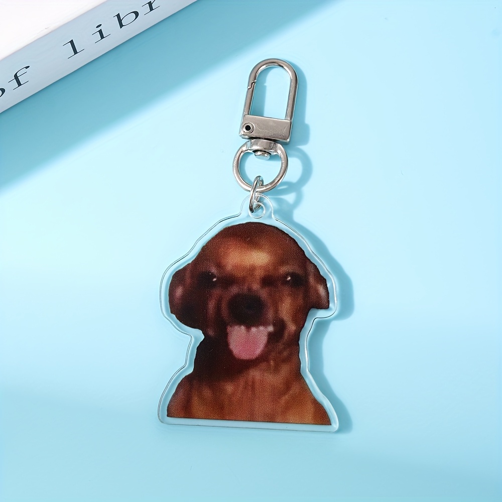 Cute Acrylic Keychain, Fierce Dog Shape Pendant