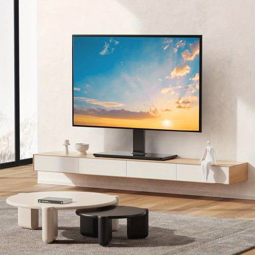 Meuble TV Rotatif à Hauteur Réglable - Design Élégant en Fer, Options de Montage au Sol ou sur Poteau, Idéal pour Salon, Chambre, Bureau, Convient aux Télévisions LCD/LED de 26 à 55 , Charge 39.92KG, VESA: 400x400mm, Meuble TV Réglable | Décor | Montage Rotatif