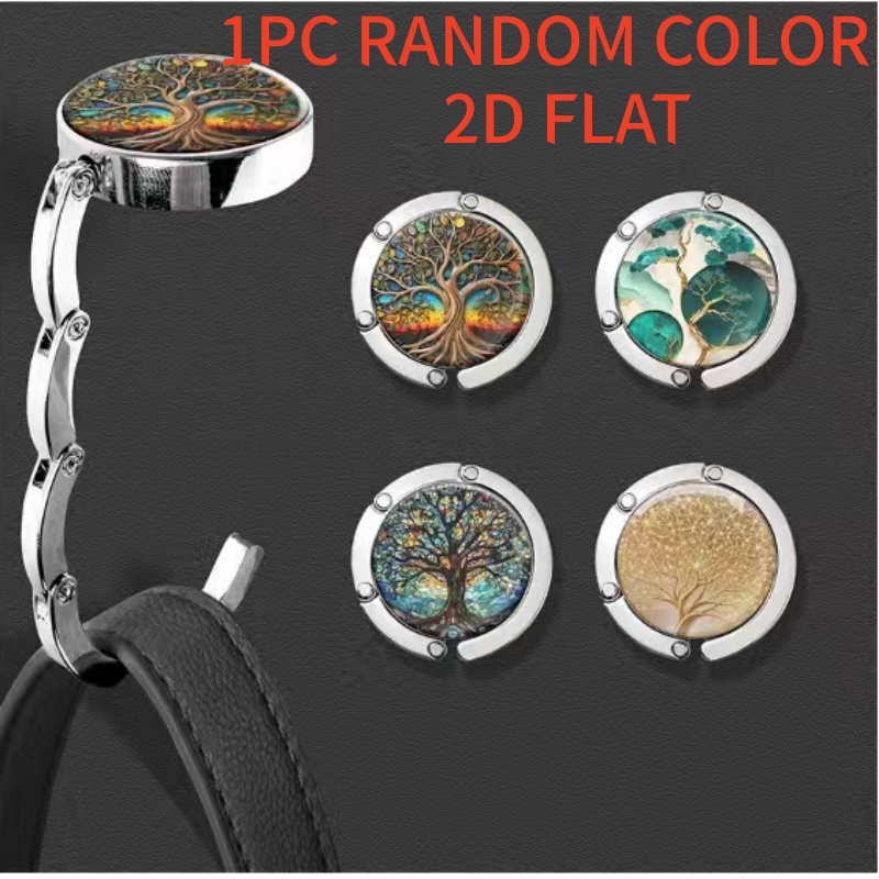 TEMU 2d Flat, 1pc - 2d Flat/2d, High-quality Wish Tree Flower-shaped Bag Holder In 4 Random Colors, Desks Clean And Bags Secure, Essential For ,