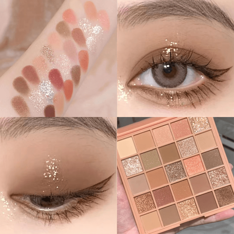 25 color coral eyeshadow palette waterproof sweat proof - Temu