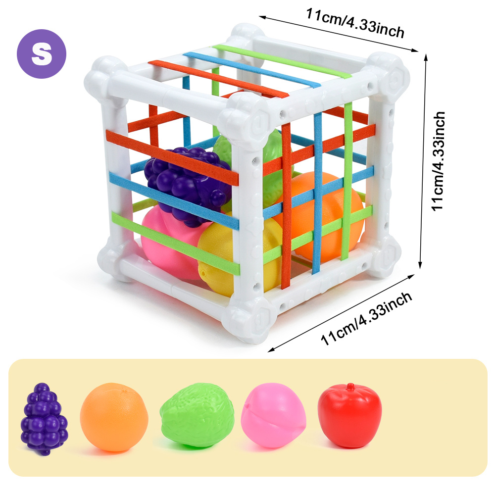 Educational Cube - Shape Matching Stacking Learning Toy Educational Game, Infant Sensory Toy, Christmas Holiday Gifts