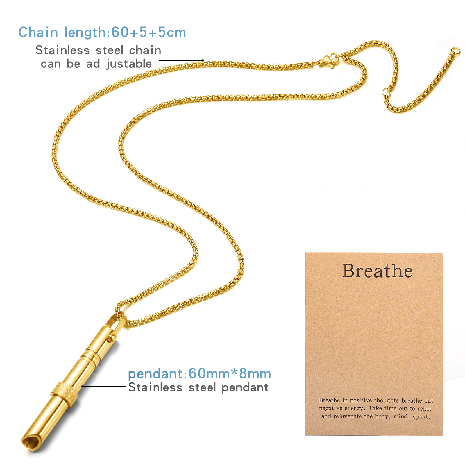 titanium steel meditation breathing necklace used to relieve anxiety   stress mindfulness breathing necklace suitable for womens mens breathing necklace tools relieve anxiety and stress meditation tools details 11