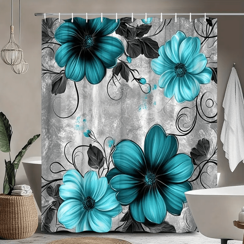 Lapis Lazuli Flower Shower Curtain, Multiple Sizes Available