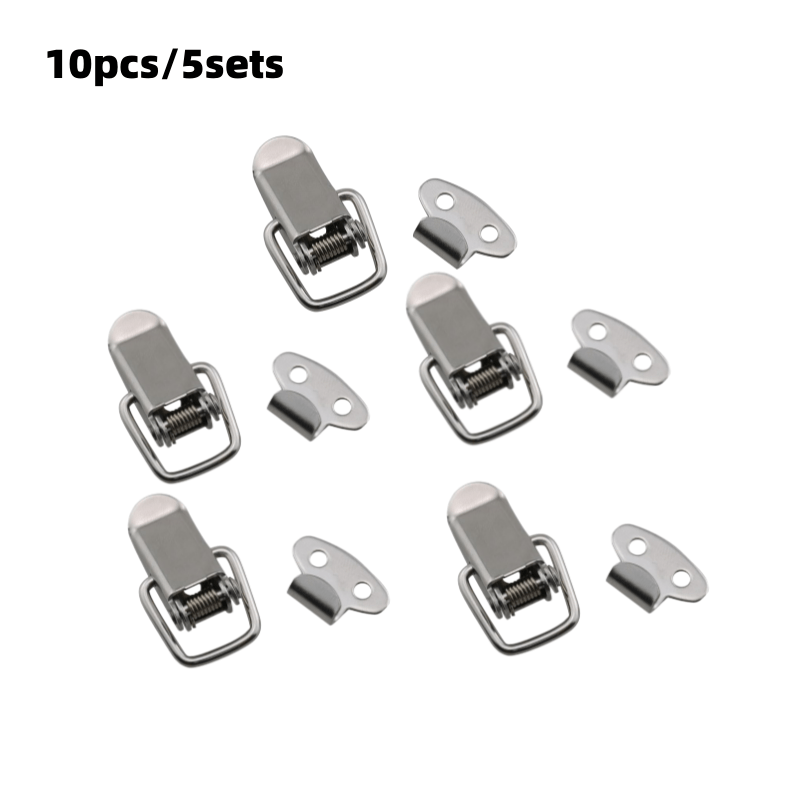 TEMU 10pcs/5sets Spring Loaded Flip Lock, Suitable For Safety Locks Of Boxes, Boxes, And Suitcases, Sturdy Hardware For Home Storage And Travel Use