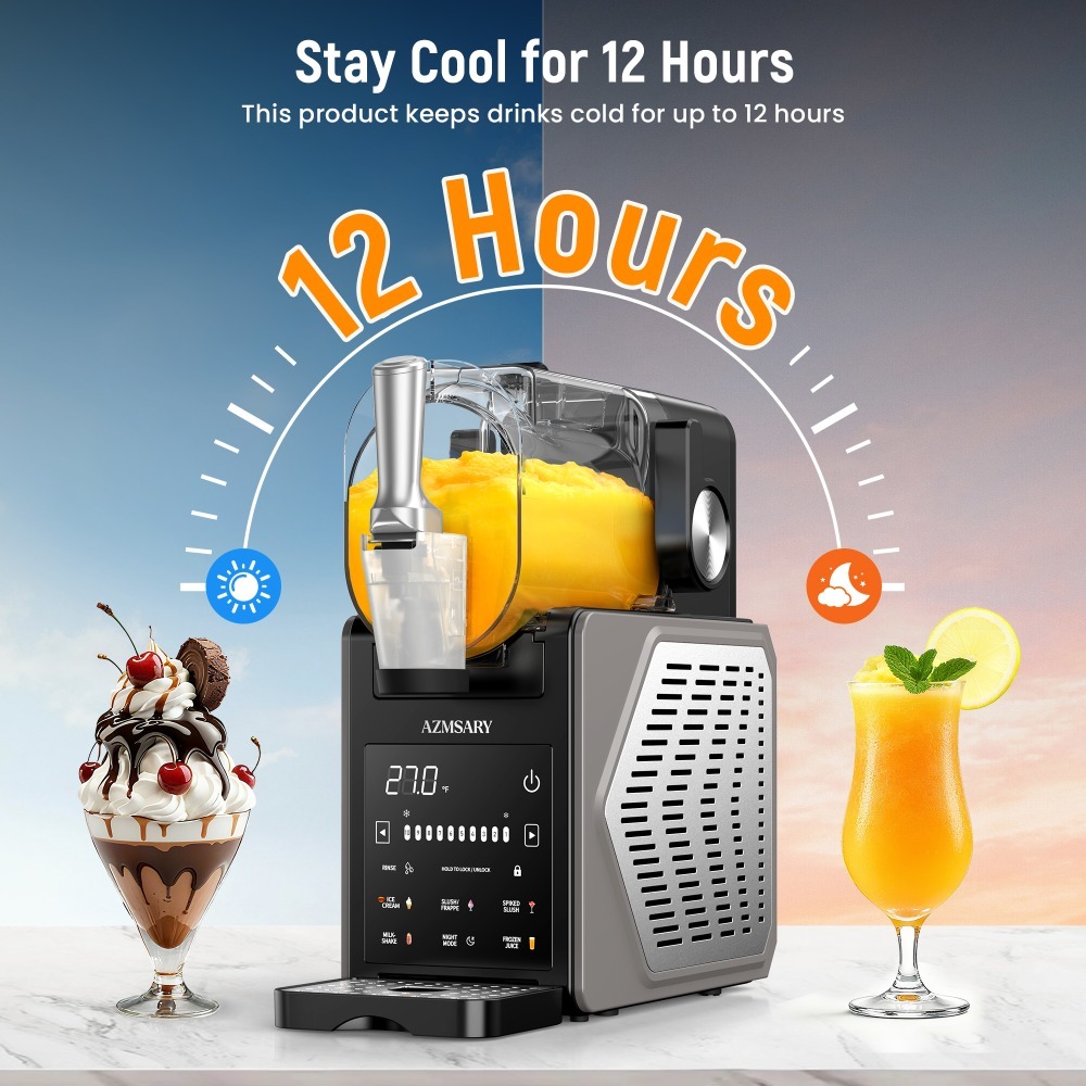101 uncija, stroj za sladoled, smrznuta pića, smoothie aparat, 5 unaprijed postavljenih  , 10 postavki temperature,  , smoothie, itd., premium detalji, strojevi za ledeni čaj crni, fs306