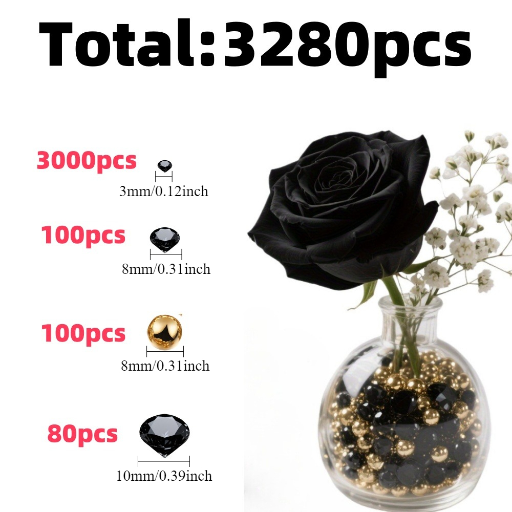 TEMU 3280 pièces de perles faites à et de synthétiques adaptées pour les centres de table de mariage, les remplissages de vases, les loisirs créatifs