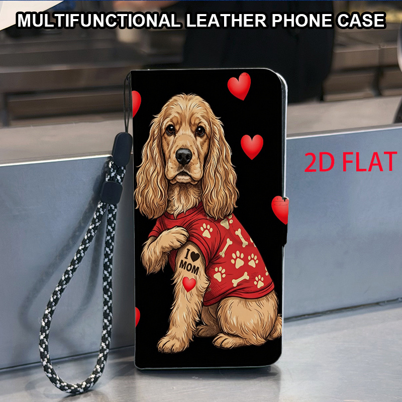 TEMU Phone Case: 2d Flat Luxury Wallet-style Flip Phone Case With Heart Puppy Pattern, Suitable For Google Pixel 6/6a/6 Pro/7 Pro/7/7a/8/8 Pro/8a/9/9