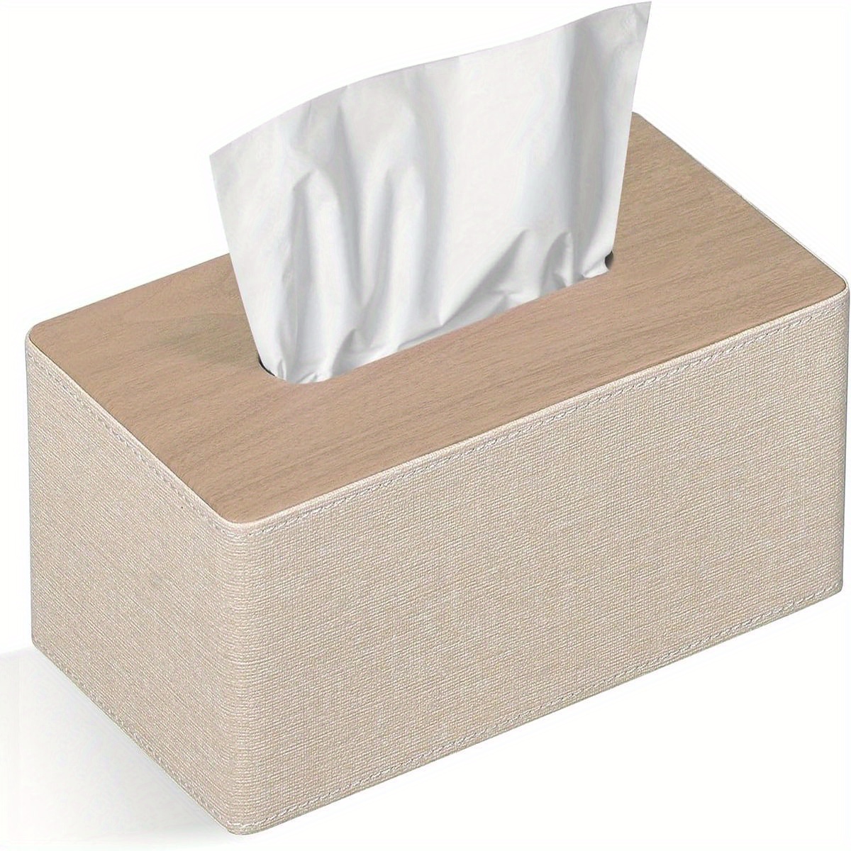 modern rectangular tissue box cover with magnetic closure - beige pu leather bathroom organizer, high quality dustproof storage cabinet holder for dresser, fits 9.8”l x 5.3”w x 4.3”h tissues - compatible with  //napkins - easy-  &   in beige, brown, black, white, gray, navy blue, light green, pink, purple, orange, red, yellow, and more, tissue holder bathroom Product details 0