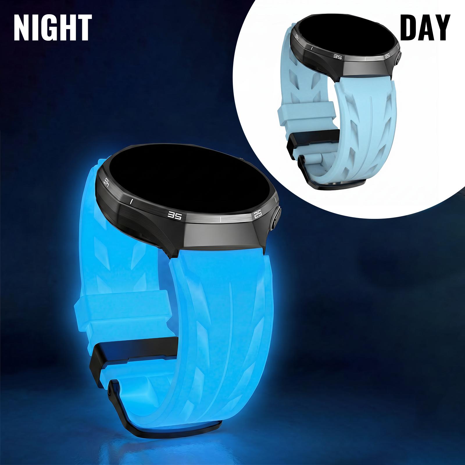 TEMU /22mm Fluorescent Breathable Watch Strap, Suitable For Men And Women, As A Replacement Strap For Sports Activities. Compatible With The Classic