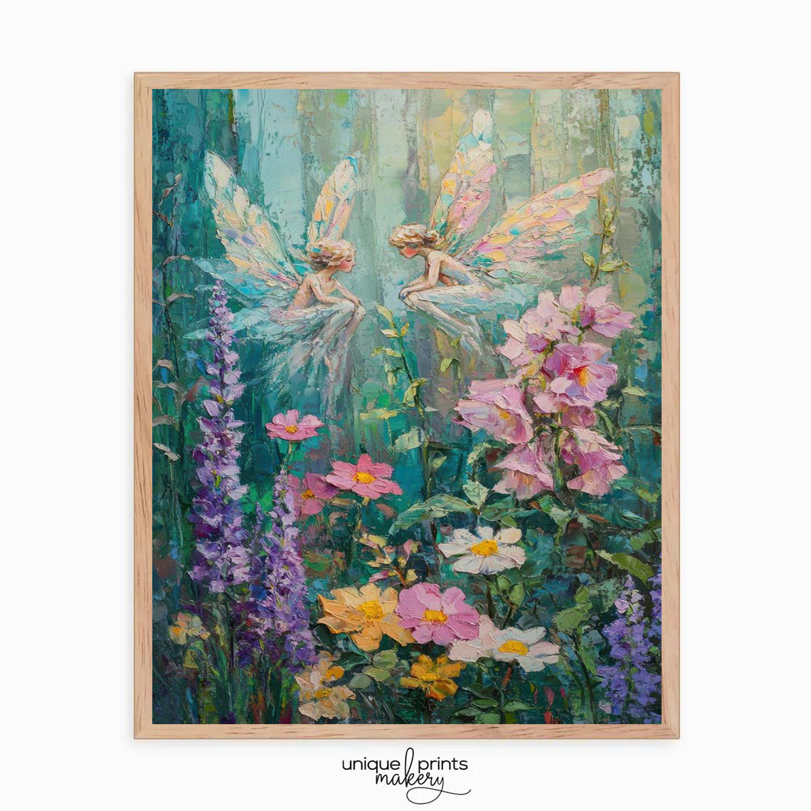 TEMU 2d Flat, 2d Flat, A 12x16 Inch 2d Flat Poster Featuring A Cozy - Forest Wall Art With Wings, Flowers, And Leaves, Vintage Magical Decor Suitable