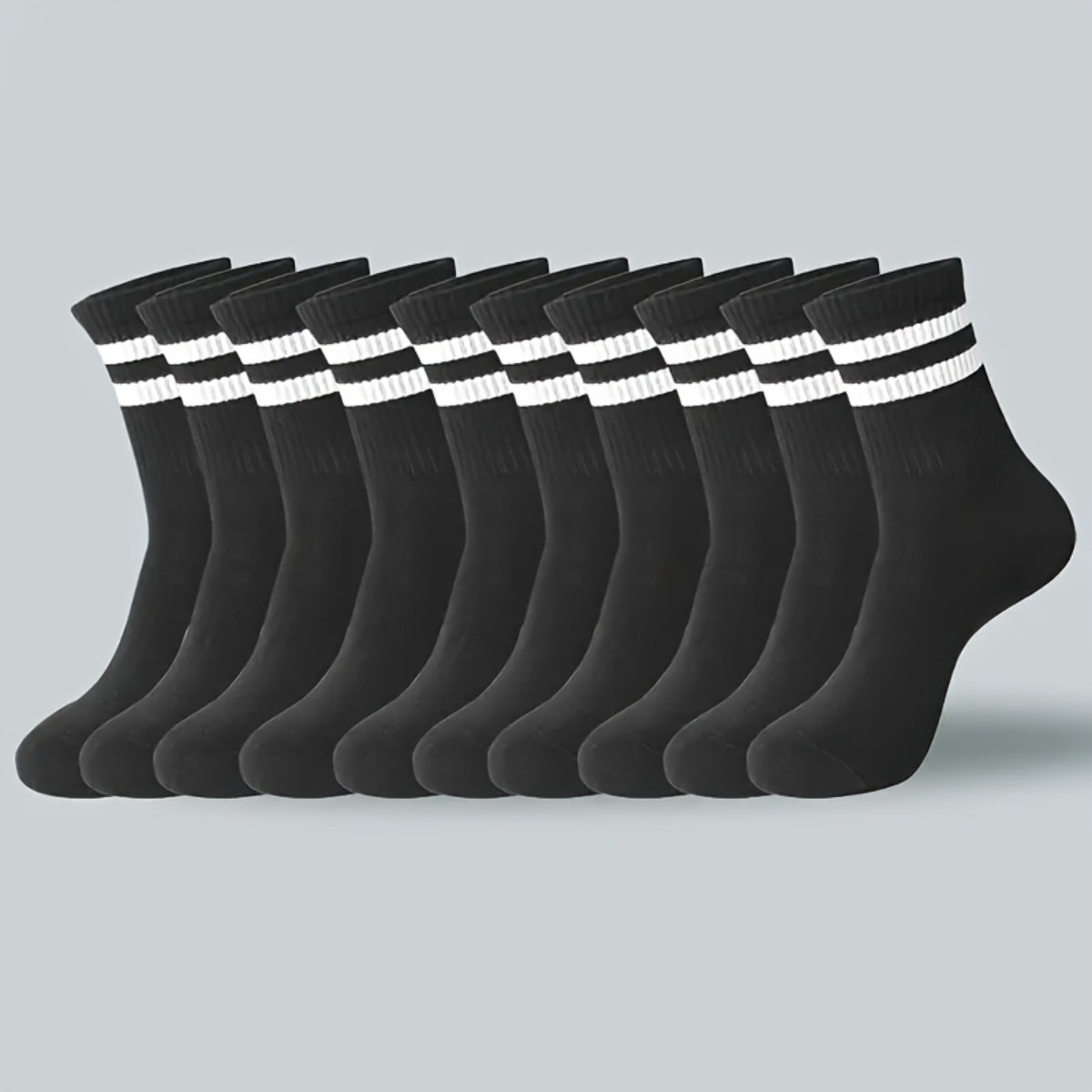 10 pairs of striped stockings, suitable for men and women - versatile socks for casual sports