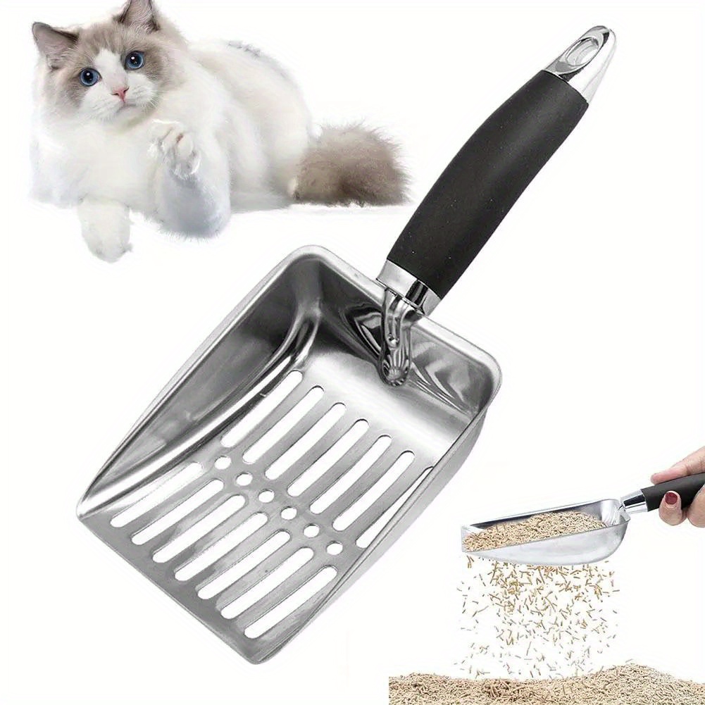 1pc stainless steel cat   with long handle   sand leakage design ideal for cat litter cleaning pet waste removal tool Product details 5