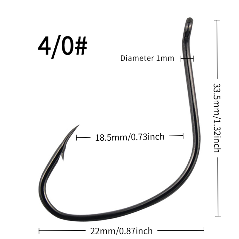 TEMU 50pcs Tube Pay Sea Fishing Special Hooks For Sea Black Red With Barbs