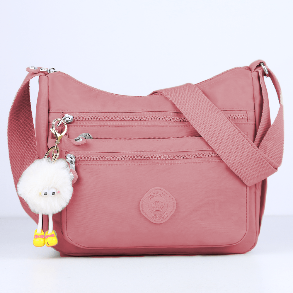 stylish lightweight multi pocket unisex crossbody bag with pendant elegant durable womens shoulder bag sturdy anti theft womens crossbody bag durable fabric multiple compartments adjustable straps perfect for travel daily use commuting Product details 22