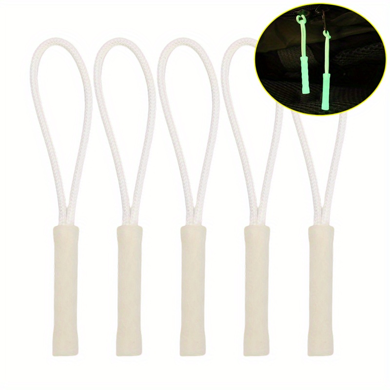 TEMU 5pcs Sac de voyage lumineux à fermeture éclair, remplacement de sac à dos de tente d'extérieur à fermeture éclair, corde arrière lumineuse, tête