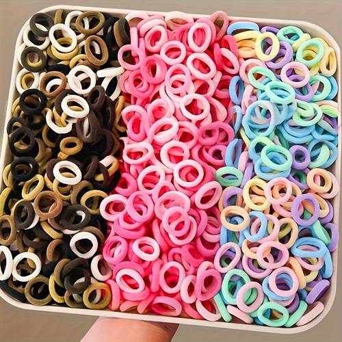 300pcs colored basic hair tie and curler set including ponytail clips and durable elastic bands for daily use