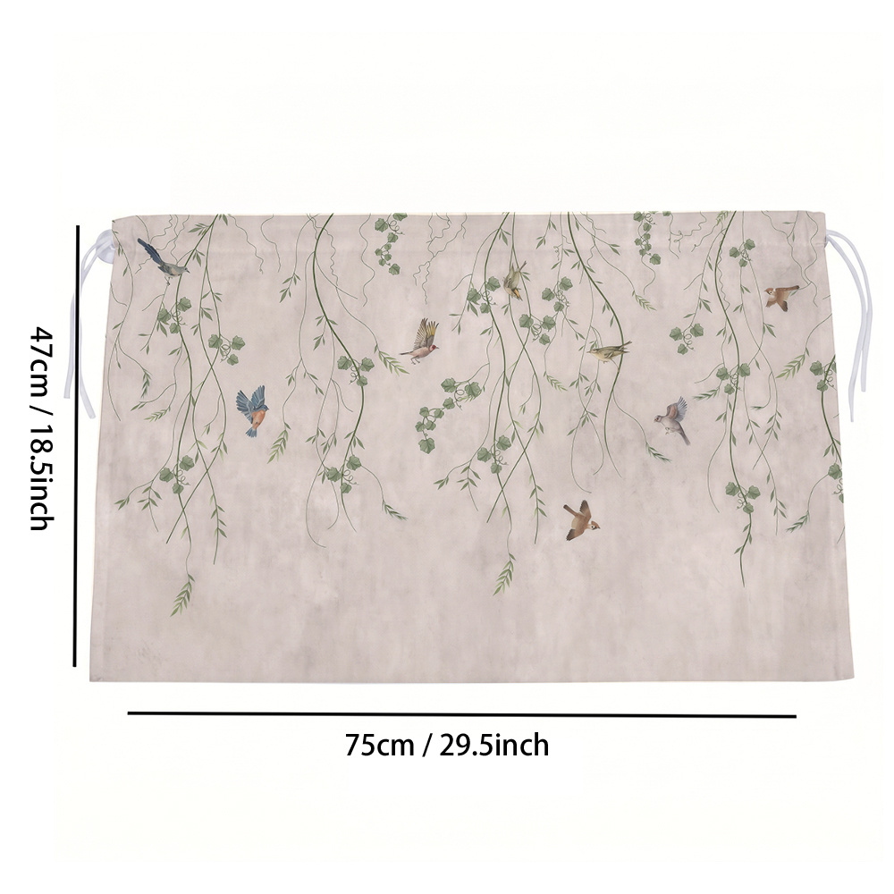TEMU Car Sunshade Sun Protection, Suction Cup Side Curtain, Privacy Protection Car Window Curtain, 2dflat Chinese Style, Beige, Wisteria Bird Pattern