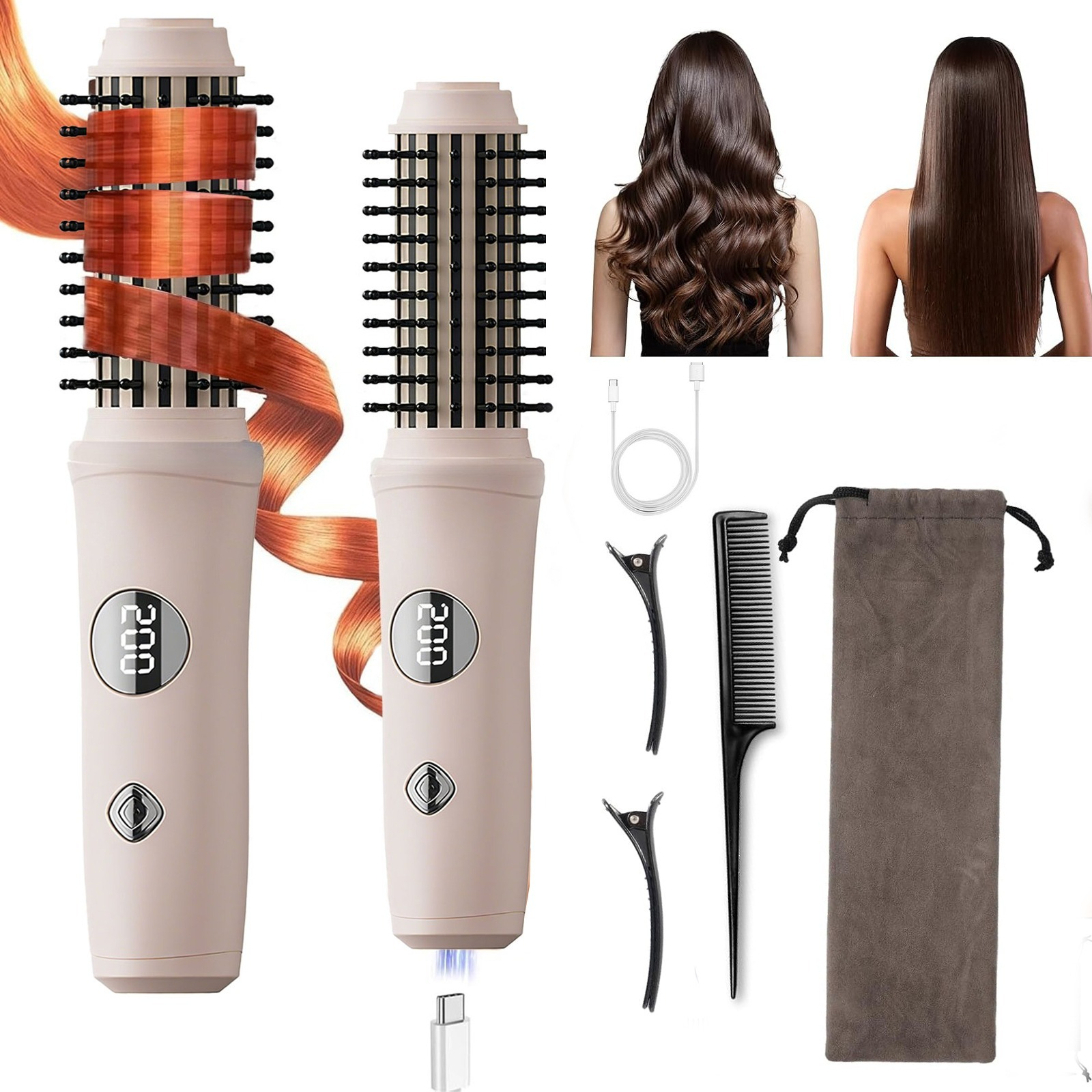 Heated Curling Brush Styler