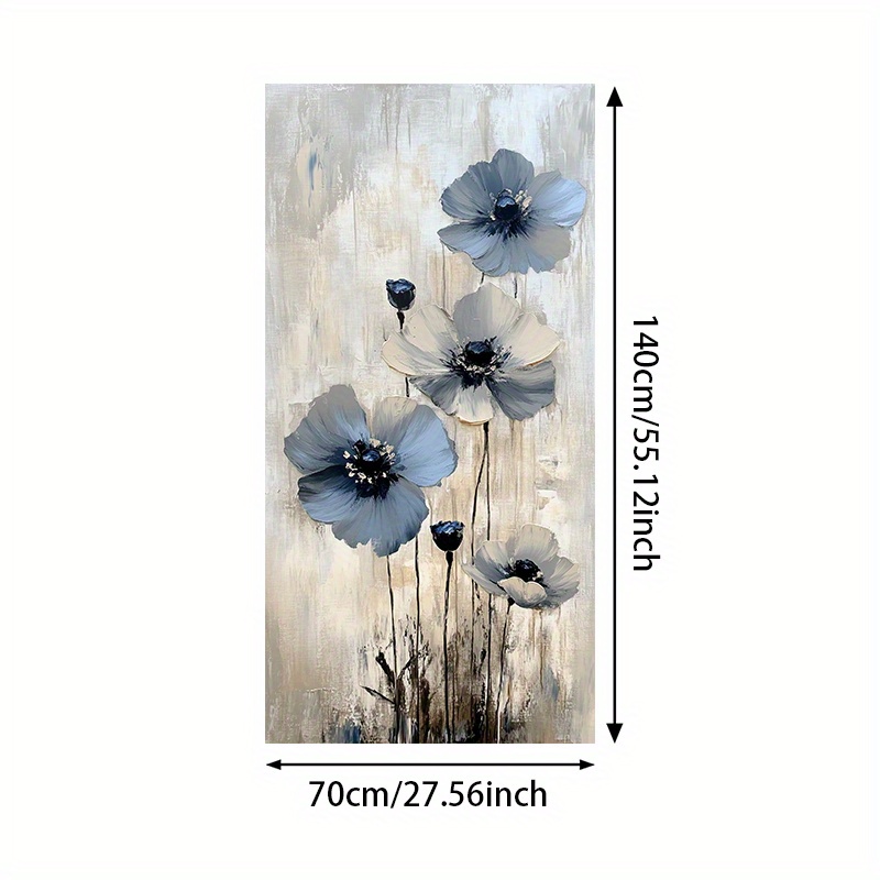 TEMU 1pc Large Modern Abstract Delicate Flowers Wall - Large Frameless Canvas Painting Suitable For Living Room, Bedroom, - Neutral Large Wall Decor