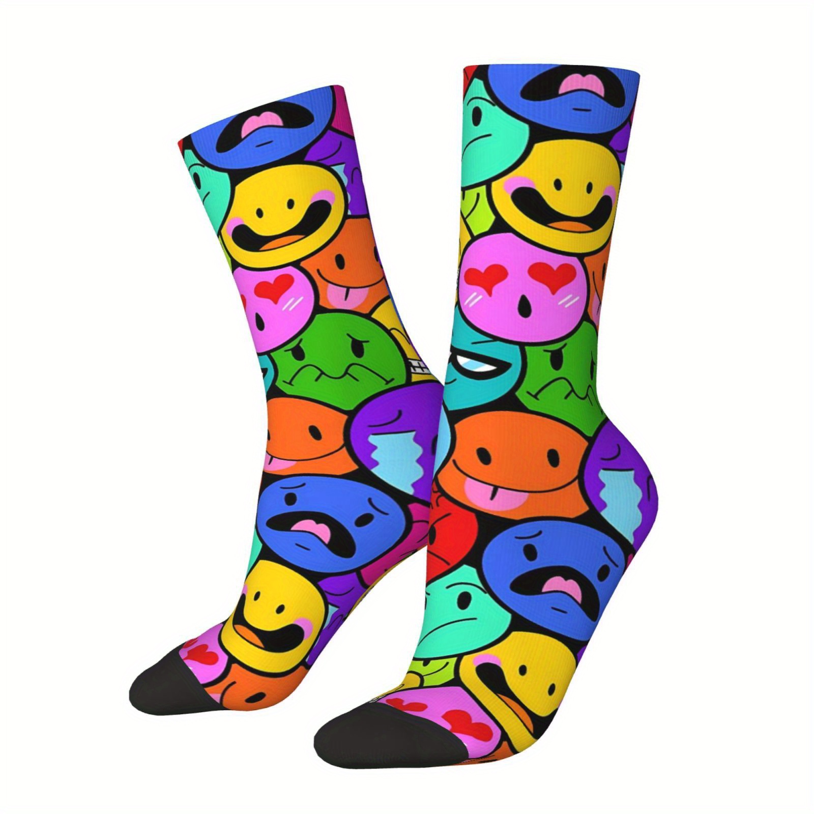 E-shop 1 Paar Moderne Socken, Trendiges Muster, Polyester & Spandex Mix – Weiche Bequeme Freizeitsocken, Atmungsaktive Schweißabsorbierende Sportsocken