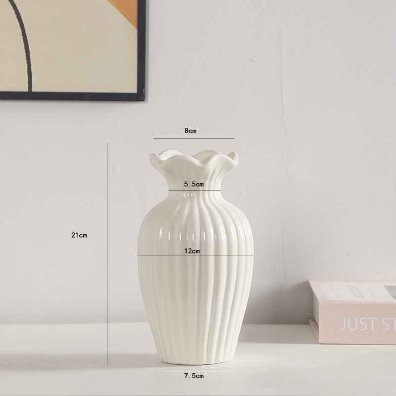 Image of Decorative Ceramic Vase, Boho Flower Vase, Ceramic Vases In Nordic Style For Pampas Grass Decoration, Modern Small Vase For Home, Living Room, Dining Table, Farmhouse, Office Decor