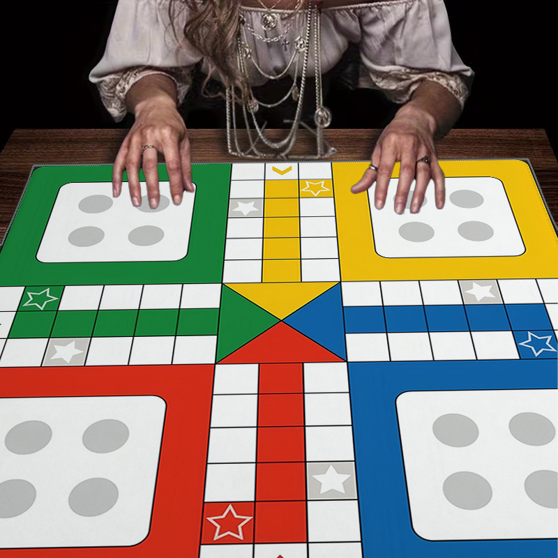TEMU Nappe de style européen moderne à imprimé de jeu, tapis de table pour cartes de jeu, nappe de protection pour meubles, housse de table basse,